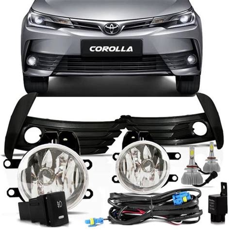 Kit Farol De Milha Toyota Corolla 2018 2019 Moldura Super Led Suns