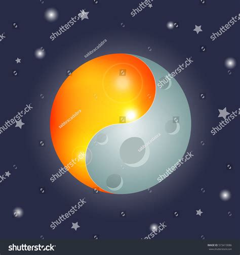 Yin Yang Symbol Sun Moon Equinox Stock Vector Royalty Free