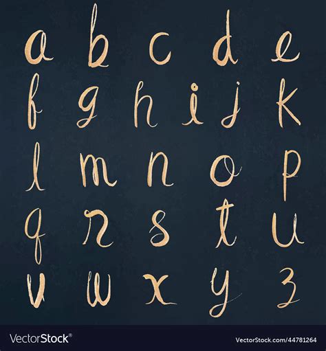 Lowercase Alphabet Set Cursive Calligraphy Font Vector Image