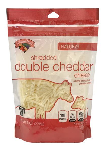 Source Hannaford Natural Shredded Double Cheddar Cheese