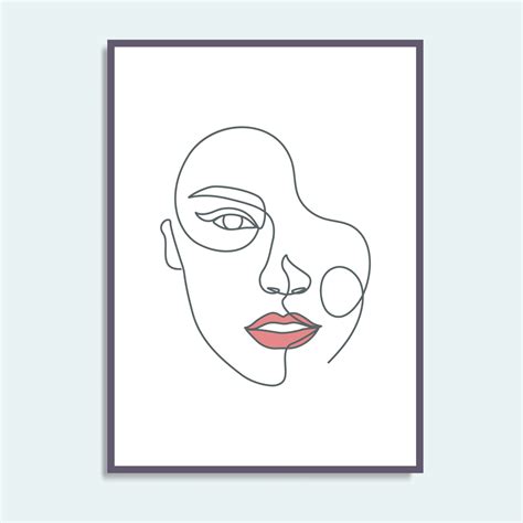 Woman line art poster beauty face wall art print canvas one line art ...