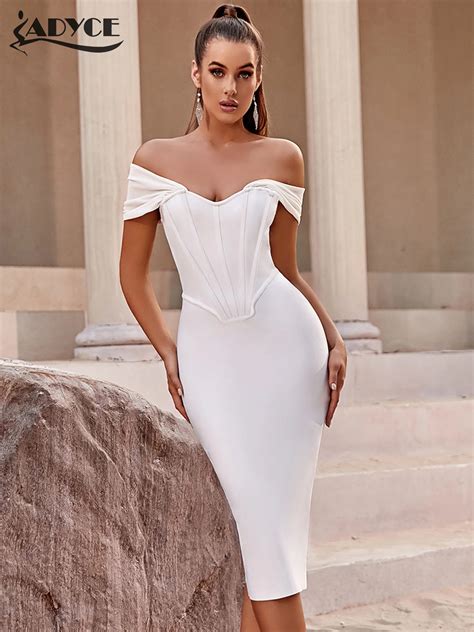 Adyce New Summer For Women 2024 Off Shoulder Bandage Dress Sexy