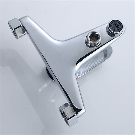 Bathtub Faucets Chrome Wall Mounted Hot Cold Water Dual Spout Mixer Tap Walmart