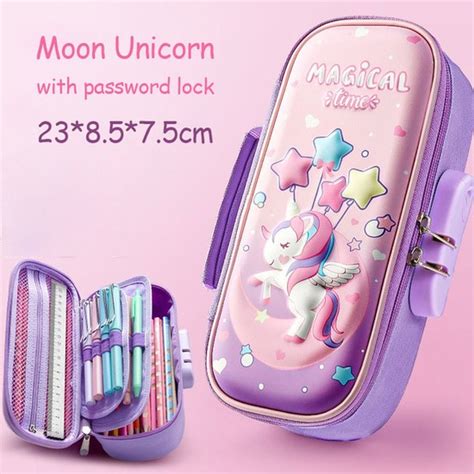 Luoxinguo Ay Unicorn Kawaii Eva 3D Kalem Kutusu Şifre Kilidi Fiyatı