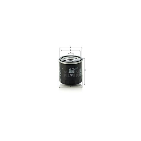 Oil Filter MANN-FILTER W 712/75 - Trodo.com