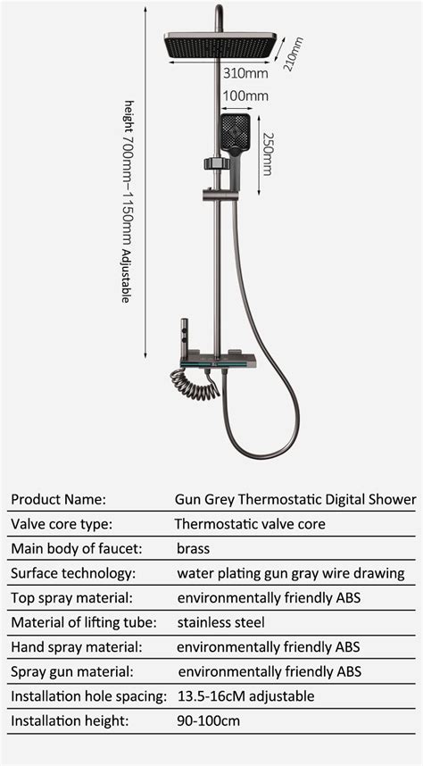 FARID Shower Set For Bathroom Set Digital Display Hot And Cold Shower Set With Faucet