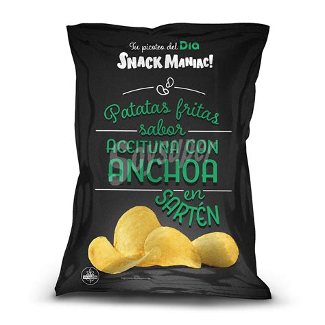 Dia Snack Maniac Patatas Fritas Sabor Aceituna Con Anchoa Bolsa Gr