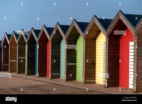 Colourful beach huts, Blyth, Northumberland Stock Photo - Alamy