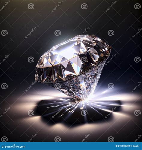 View Of A Cut Diamond Illuminated With A Spotlight In Brilliant Cut