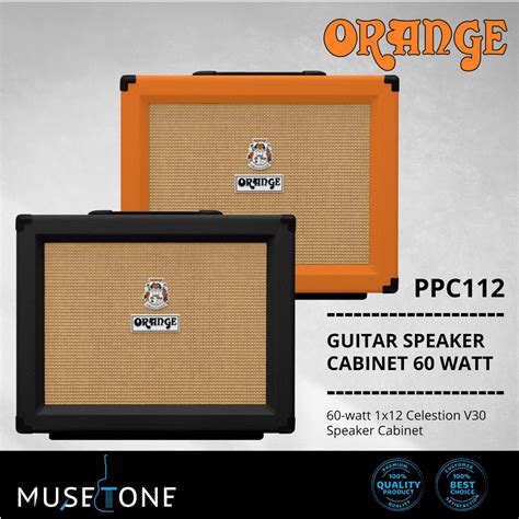ORANGE PPC112 60watt 1x12 Celestion V30 Guitar Speaker Cabinet Electric ...