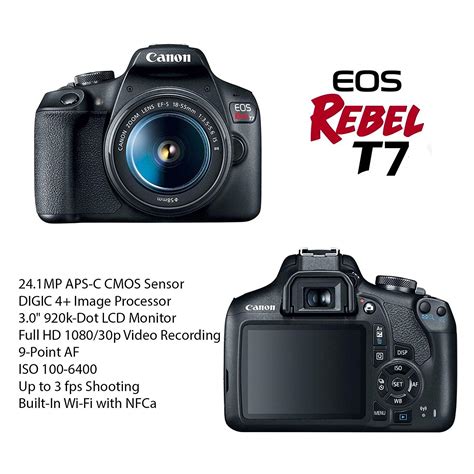 Canon EOS Rebel T7 DSLR Camera - review information Features & details ...