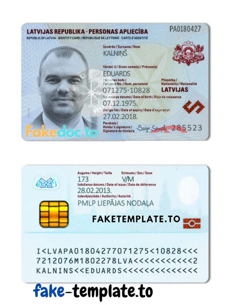 Latvia Id Card Psd Template New Faketemplate Cc