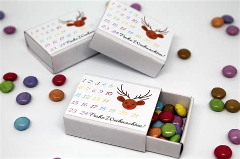 Tolles Geschenk DIY Adventskalender In Einer Streichholzschachtel Mit