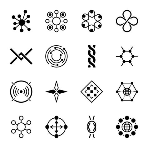 Pack Of Networking Symbols Glyph Icons 14956712 Vector Art At Vecteezy