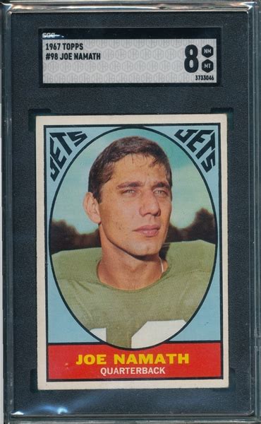 Lot Detail Topps Football Joe Namath Sgc