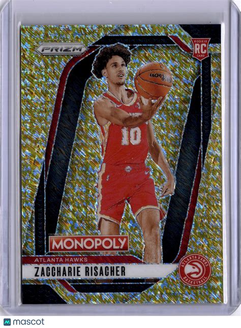 Zaccharie Risacher 2025 Panini Prizm Monopoly Gold Shimmer Rookie RC