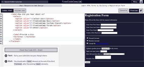 Learn Html Forms By Building A Registration Form Step Html Css