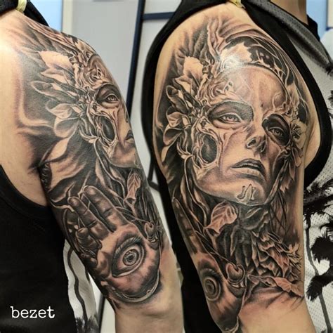 Tatuaż surrealistycznie Autor Lucky Tattoo dziarownia pl