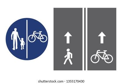 Road Sign Pedestrian Bicyclist Vector Illustration Stock Vector