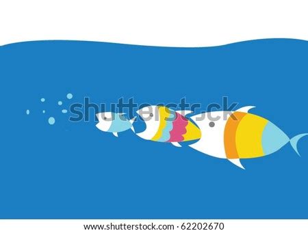 Fish Food Chain Stock Vector Illustration 62202670 : Shutterstock