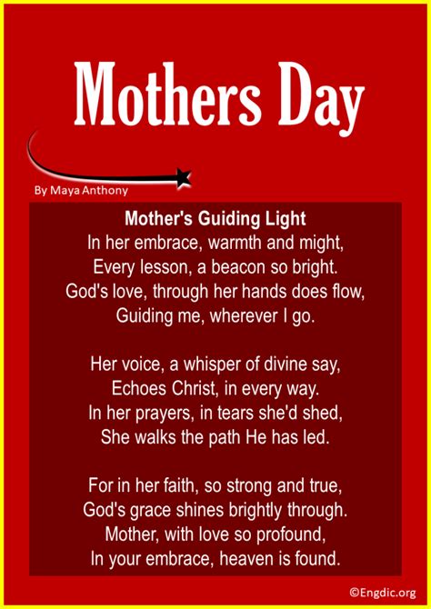 20 Christian Mothers Day Poems (Short, Loving, Inspirational) - EngDic