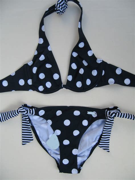 Marken Sexy B Gel Neckholder Bikini Gr Cup B Dots Neu A