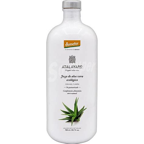 Atalaya Bio Jugo De Aloe Vera Ecológico Con Miel Y Limón 100 Natural Botella 700 Ml