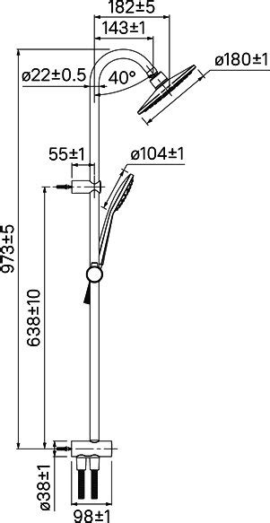 Душевая стойка IDDIS Zodiac ZODSB1Fi76 купить в магазине Сантехника ...