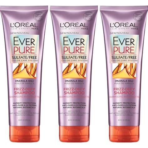 Loreal Paris Hair Care Everpure Sulfate Free Frizz Defy Shampoo 3 Count Beauty