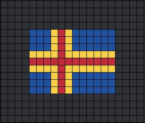 Åland Islands Flag Pixel Art