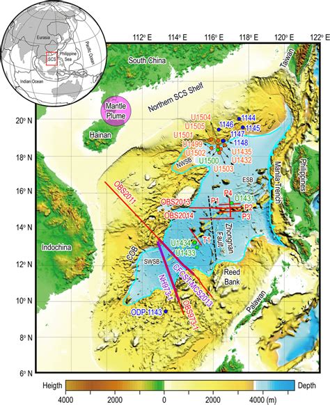 Tectonic Location And Bathymetric Map Of The South China Sea Scs The