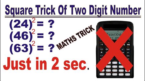 Squaring 2 Digit Number In 2 Sec Squaring Trick Square Any No