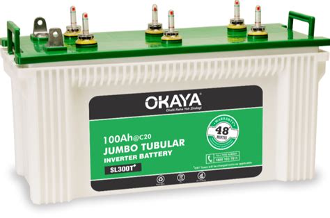 Okaya SL 300T 100 AH Inverter Battery Warranty 24 24 Months At Rs