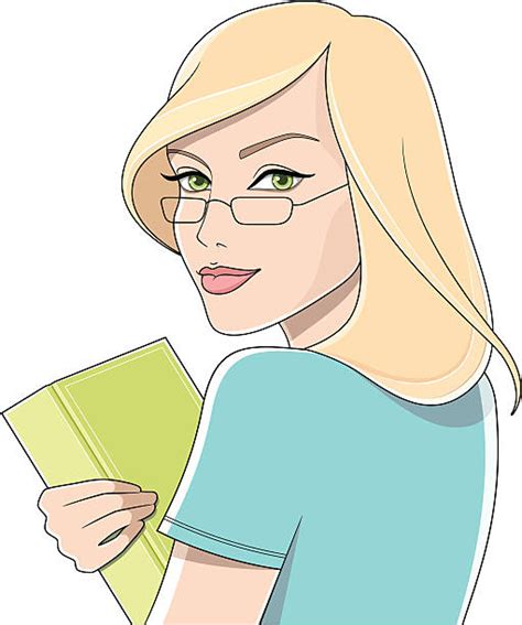 Woman Holding Book To Face Illustrations Royalty Free Vector Graphics