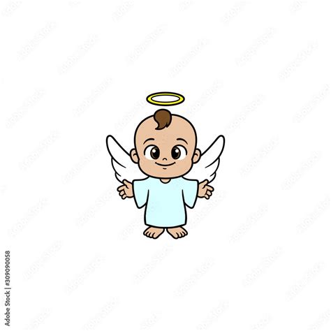 Cartoon Baby Angel Character Illustration Stock Vector | Adobe Stock