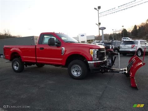 2017 Race Red Ford F250 Super Duty Xl Regular Cab 4x4 Plow Truck