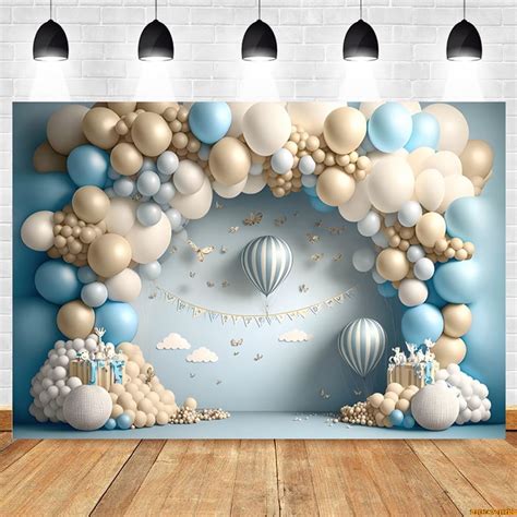 Hot Air Balloons Backdrop Baby Shower Newborn Portrait Girl Boy Birthday Party R Photography