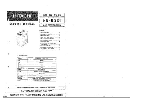HITACHI HB-B301 Service Manual download, schematics, eeprom, repair ...