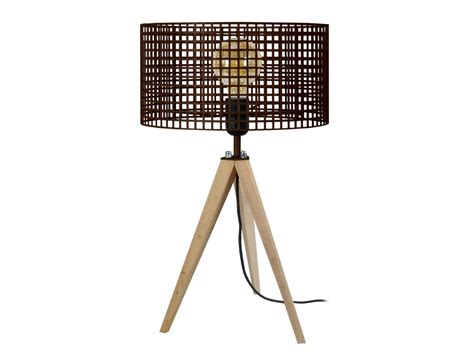 Liseron Lampe De Chevet Tr Pied Bois Naturel Et Marron