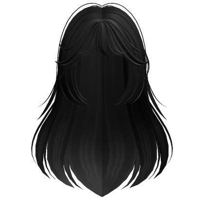 Long Flowy Anime Hair W Bangs Black S Code Price Rblxtrade