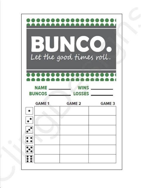 Free Printable Bunco Score Sheets Pdf