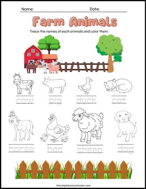 15 Fantastic Farm Animal Worksheets: Free & Easy Print! - The Simple ...