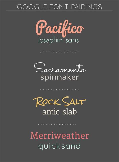 FREE GOOGLE FONTS + COLOR COMBOS | Google font pairings, Google fonts, Font pairing