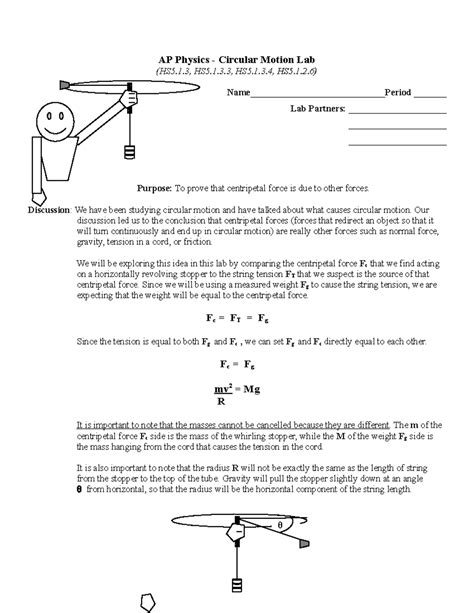 Apcircular Motion Lab Pm Ap Physics Circular Motion Lab