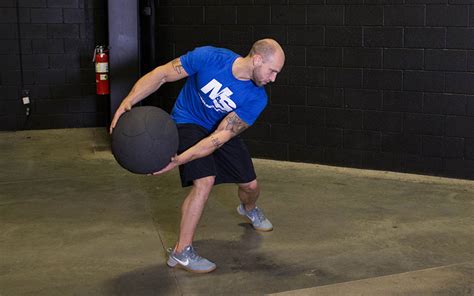 Shuffle Into Rotational Medicine Ball Throw Video Exercise Guide Tips