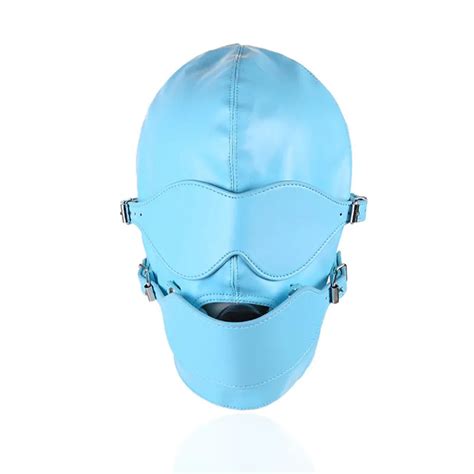 Erotic Toy Sex Headgear Adult Games Pu Leather Hood Mask Fully Enclosed