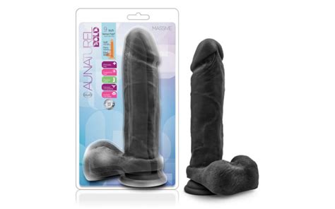 Au Naturel Bold Massive In Dildo Black Non Vibrating Dildo Dong