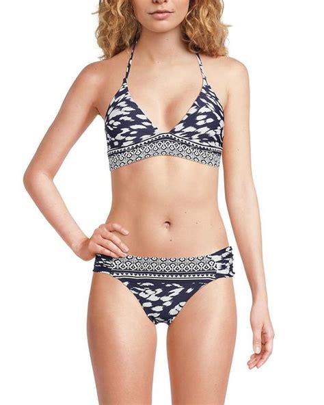 La Blanca Abstract Print Triangle Bikini Top In Blue Lyst