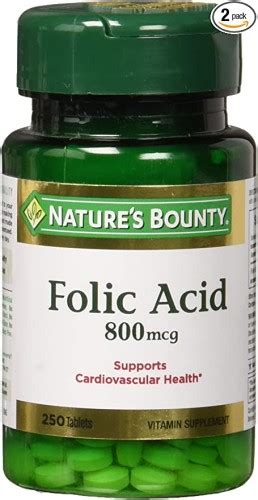 Kwas Foliowy 800mcg 250 Tabletek Nature S Bounty Folic Acid TOPwitaminy