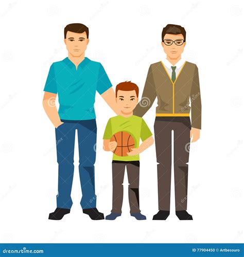 Pareja Gay Con Un Niño Ilustración Del Vector Ilustración del Vector Ilustración de gente